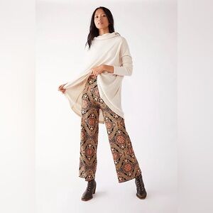 Free People Bohemian Patterned Wide-Leg Pants Sun in the West